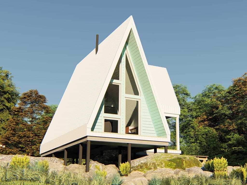 Преимущества треугольного каркасного дома-шалаш