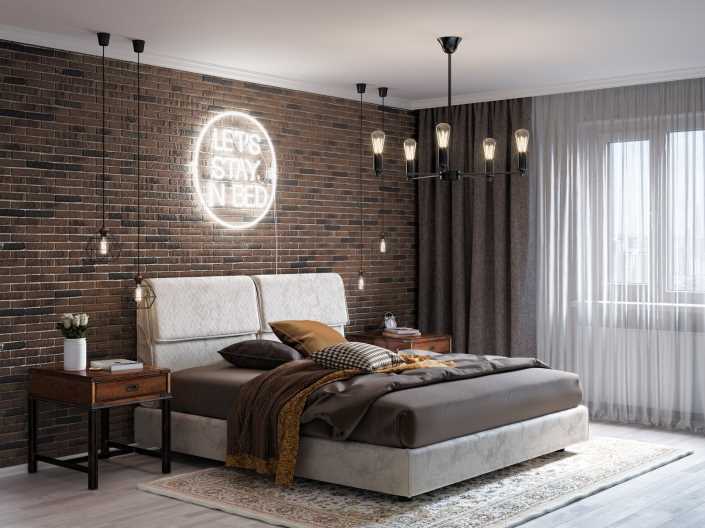 Идеи для дизайна спальни в стиле лофт