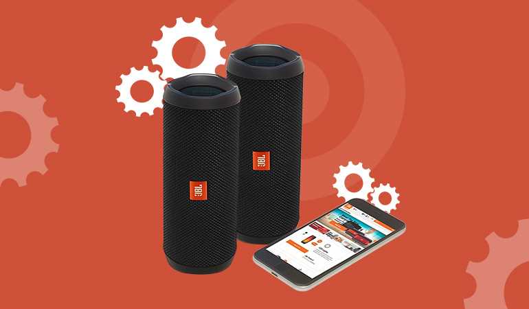 Шаг 2: Соединение колонок JBL с использованием кабеля