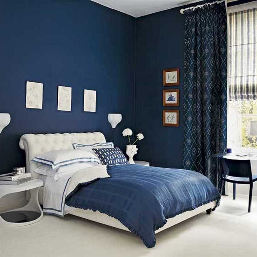 Как выбрать шторы под голубые обои в спальне?