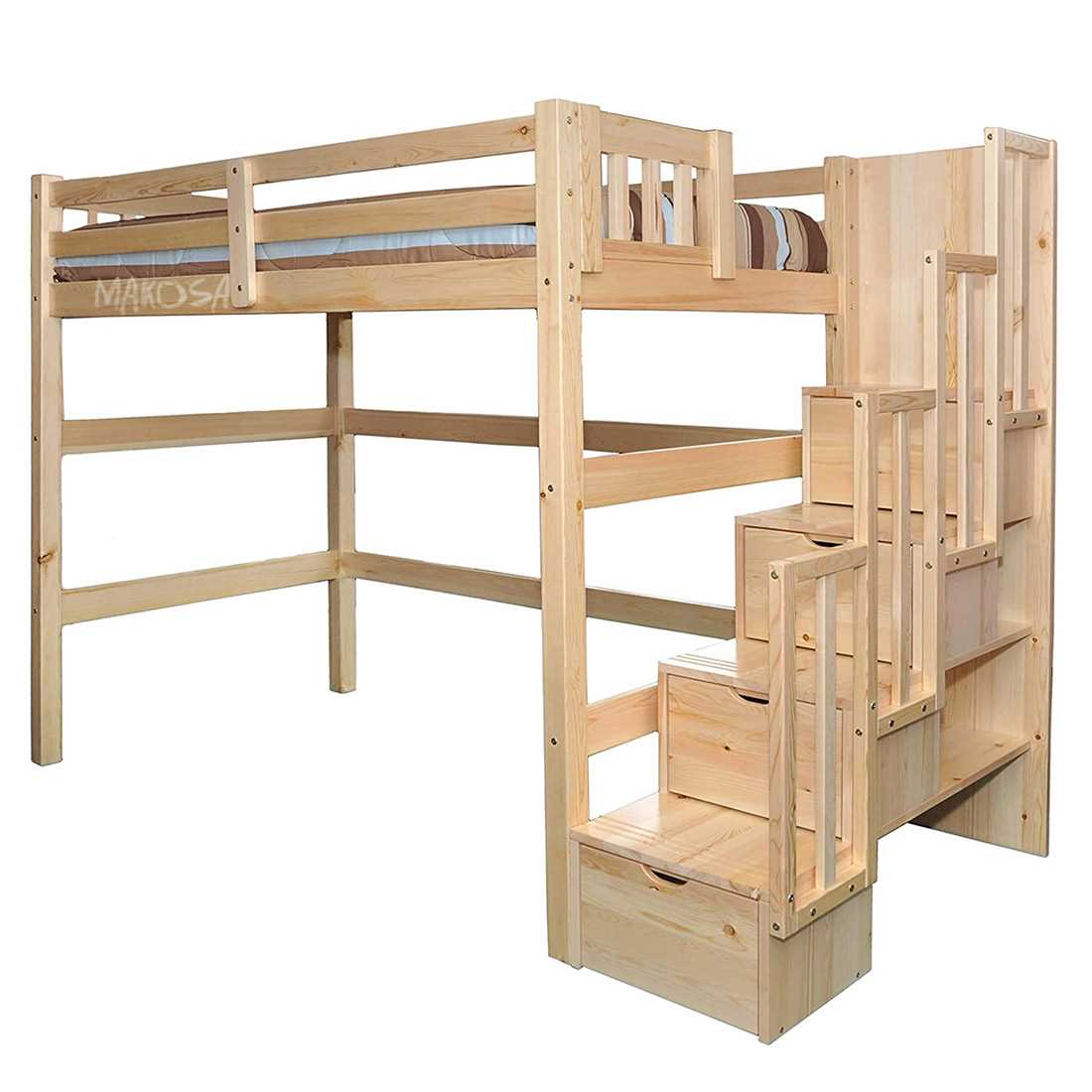 Разновидности кровати-чердака из массива дерева