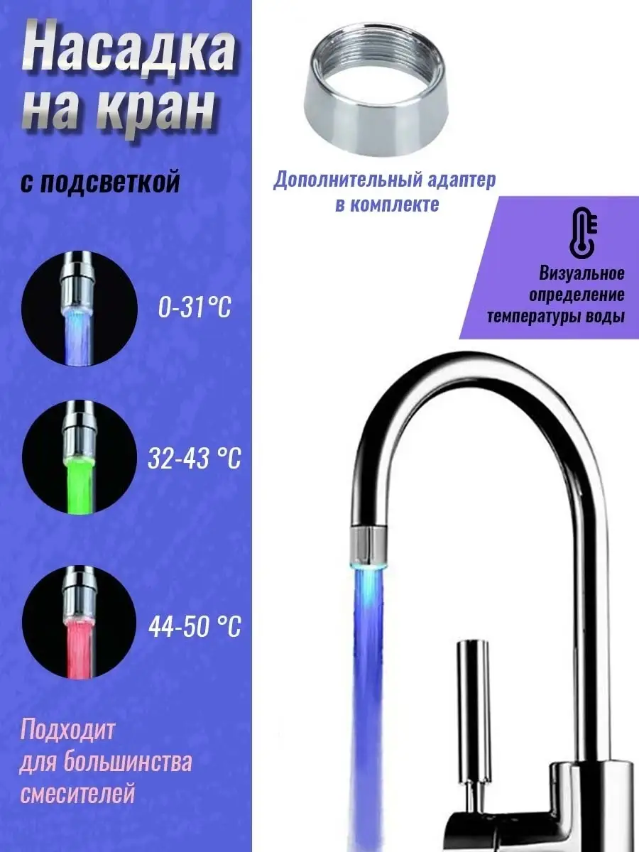 Особенности использования светодиодных насадок на кран