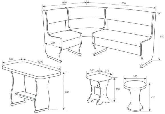 Маленькие кухонные диваны