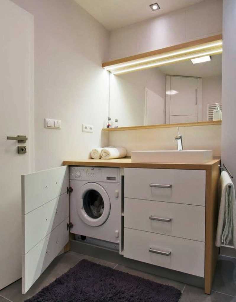 Размещение стиральной машины в ванной: основные критерии выбора места