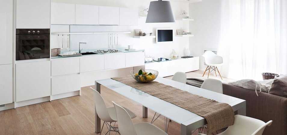 Оформление кухни-гостиной в минималистическом стиле