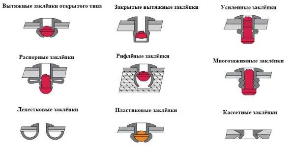 Виды пластиковых заклепок