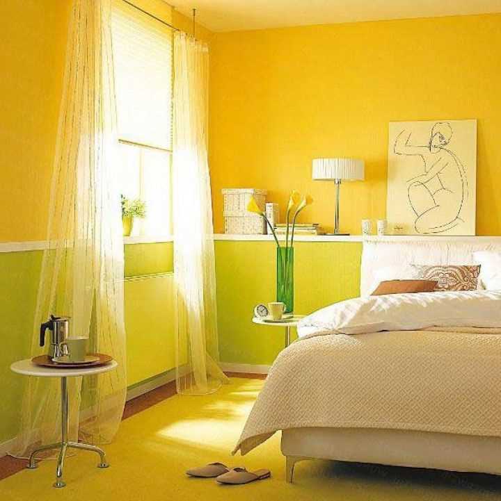 Плюсы желтой спальни
