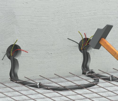 Укладка проводки в бетонную стяжку