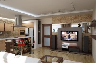 Вытяжка в совмещенной кухне-гостиной