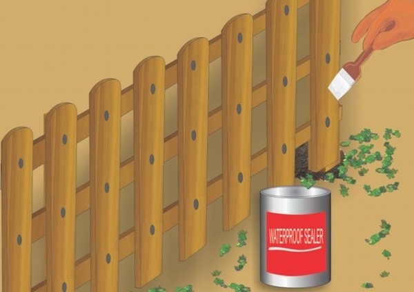 Покрасить забор антисептиком