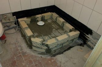 Кладка душевого поддона