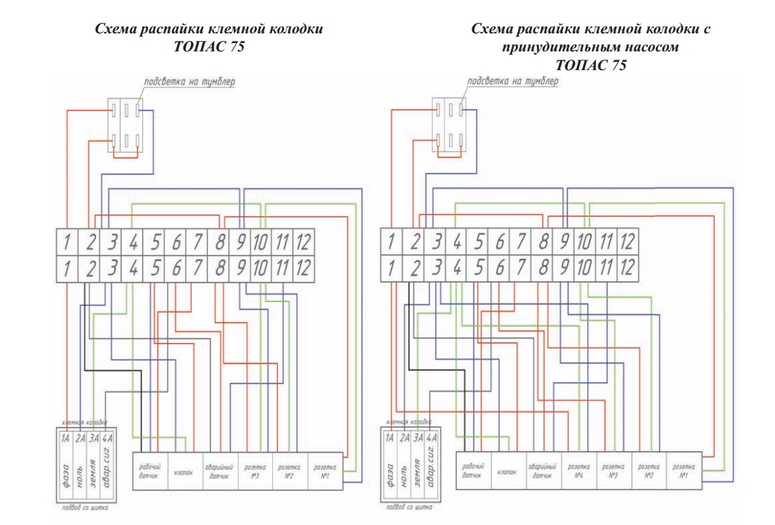 Схема подключения септика топас с двумя компрессорами