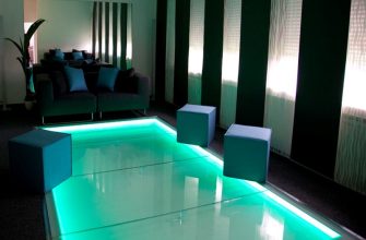 Пол из стекла с подсветкой