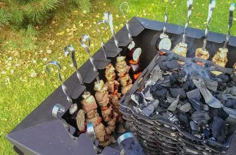 Шашлык в вертикальном мангале закрытого типа