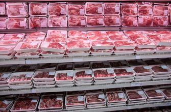 Полки с охлажденным мясом