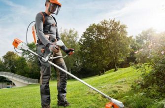 Триммер, работа на склоне