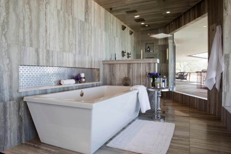 оформление интерьера современной ванной комнаты