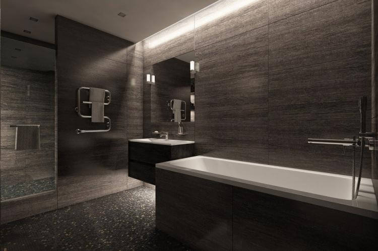 Фото дизайна ванной комнаты в черном цвете