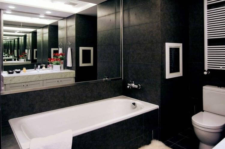 Черная ванная в современном стиле