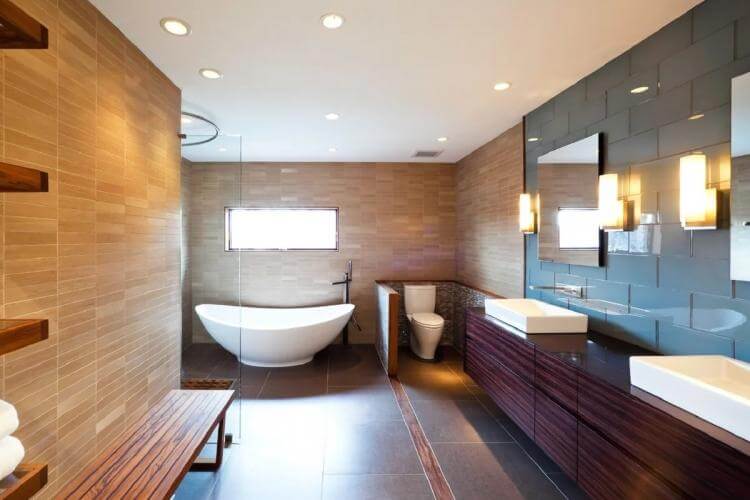 Декор и освещение в современной ванной комнате