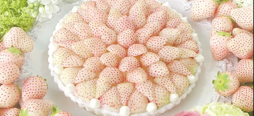 Ваза с белой клубникой