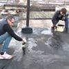 Заливка битумом, крыша гаража