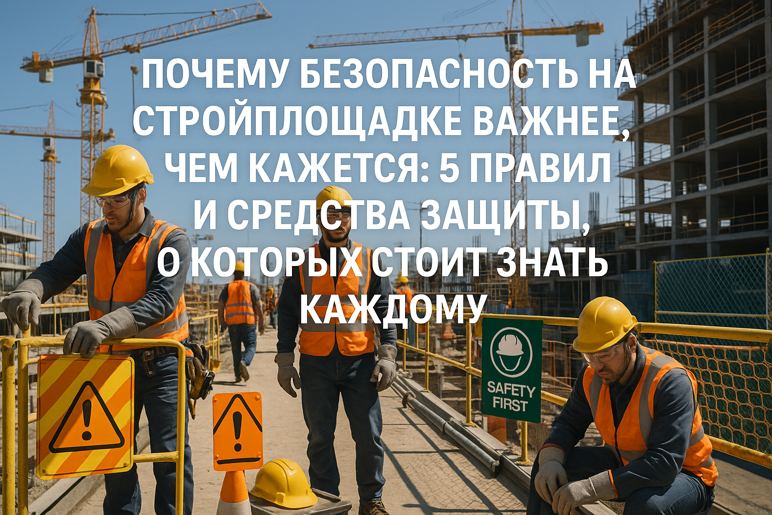 Почему безопасность на стройплощадке важнее, чем кажется: 5 правил и средства защиты, о которых стоит знать каждому