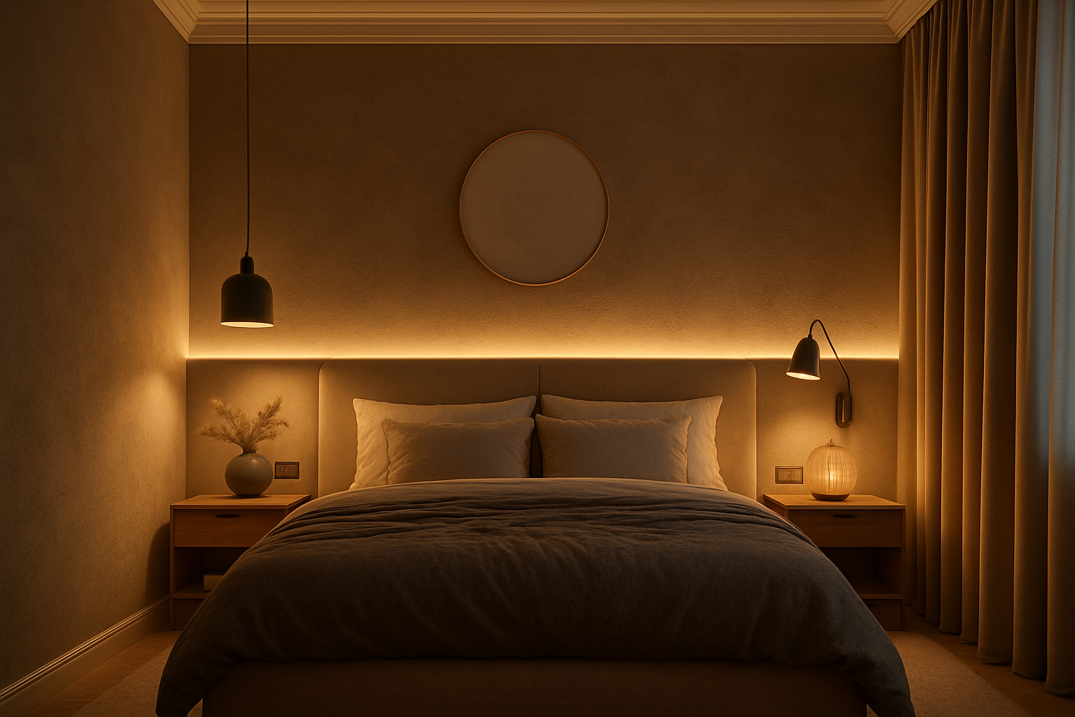 Как создать стильную подсветку карнизов в спальне: выбор, монтаж и зонирование света без лишних проблем Как создать стильную подсветку карнизов в спальне: выбор, монтаж и зонирование света без лишних проблем