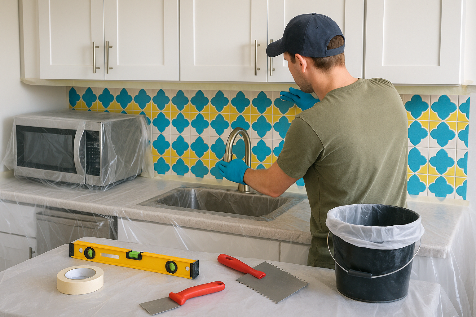 Как заменить кухонный фартук без демонтажа мебели и не испортить ремонт: готовим к изменениям правильно