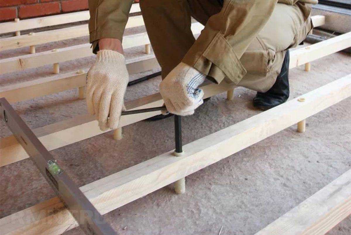 Способы и правила крепления лаг к бетонному полу